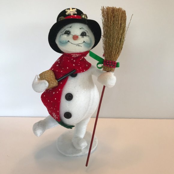 Annalee Christmas Snowman 2006 Broom Corn Cob Pipe Scarf - Picture 1 of 6